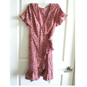 Minkpink ava red floral wrap mini dress